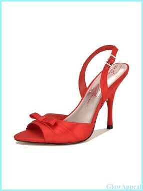 Nine West Satin Slingback Stiletto Heeled Sandals Peep Toe Dress